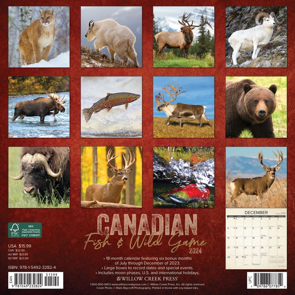 2024 Canadian Wildlife Calendar Free Stuff App